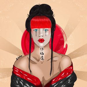 geisha cuadro